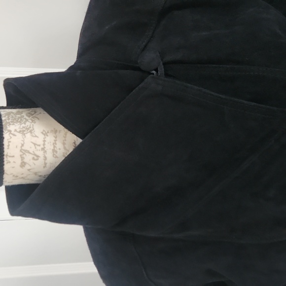 VERA PELLE VINTAGE SUEDE LEATHER CROPPED JACKET SIZE 42=10 usa - Picture 4 of 12